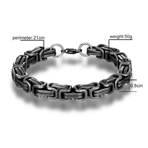 Male Retro Stainless Steel Cuban Chain Bracelet Men Hip Hop on the  Fashion hand Jewelry Miami Chain Bracelets For Boy Gift Hot