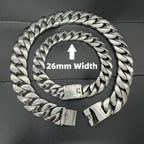 Stainless Steel 26/32mm Cuban Link Chain Necklace Hip Hop Punk Men's Chunky Waterproof Choker Jewelry SDA