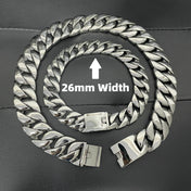 Cuban Link Choker Necklace, 26-32MM — Stainless Steel