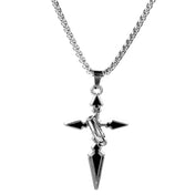 Vintage Punk Cross Pendant Necklace, Versatile Fit for Men