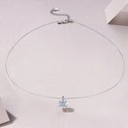 D VVS1 0.5-5CT Moissanite Diamond S925 Sterling Silver Invisible Transparent Fishing Line Clavicle Chain Necklace for
