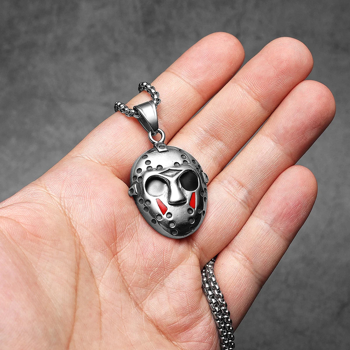 Gothic Jason Mask Stainless Steel Pendant Necklace