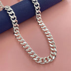Cuban Link Chain Choker Necklace 10mm, 50-65cm — Silver-Tone