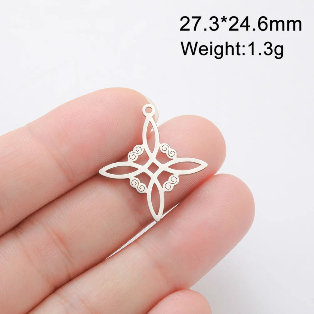 Trinity Witch Knot Charm Pendant — Steel