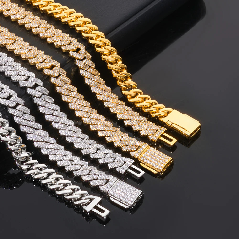 Iced Out Cuban Chain Necklace Stainless Steel 8MM