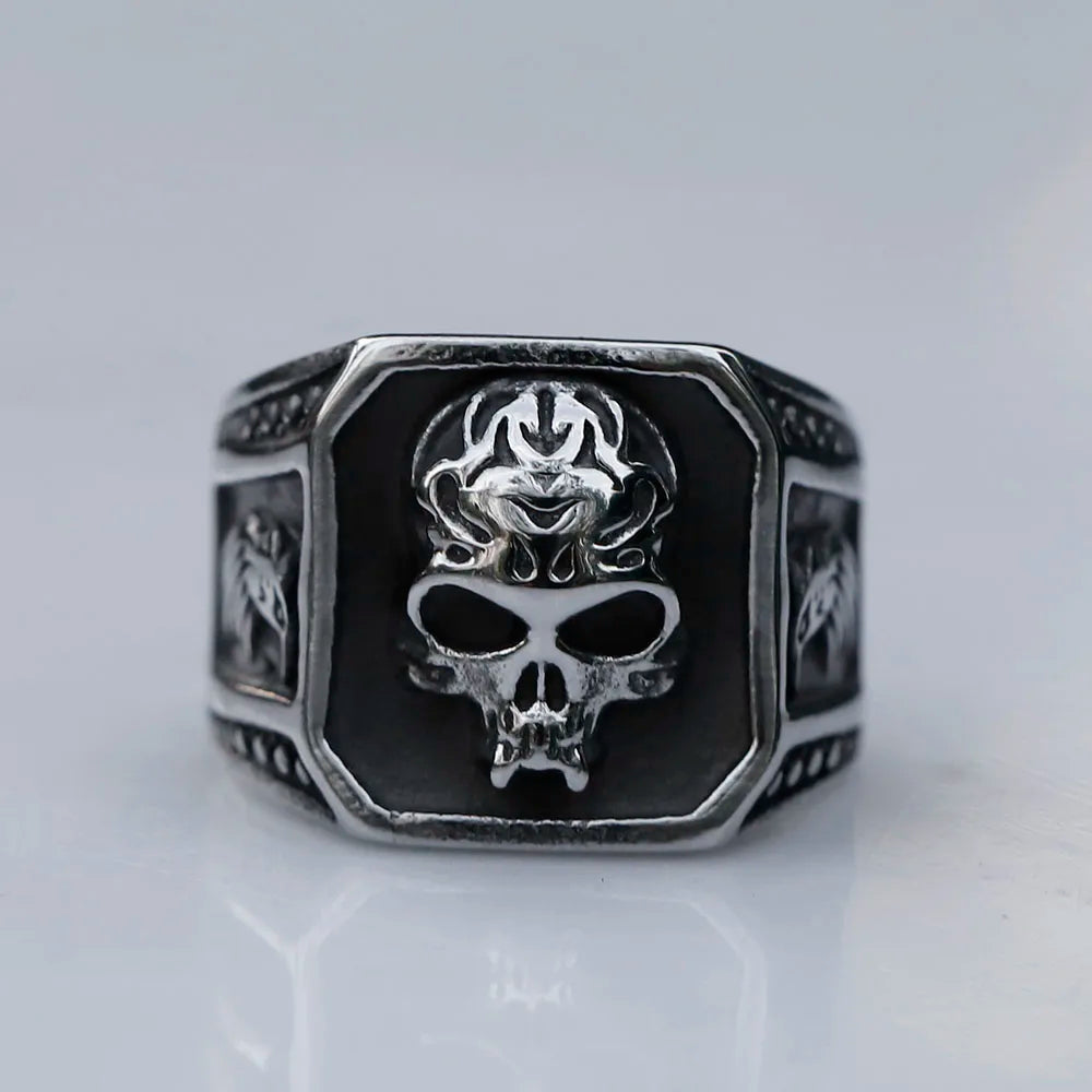 Retro Skull Gothic Biker Ring — Stainless Steel