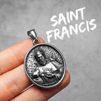 Virgin Mary Cross Pendant — Stainless Steel