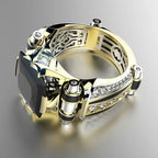 Square Large Zircon Ring — Stainless Steel
