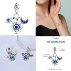 Devil's Eye Cross Charm Pendant — Silver