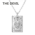 LIKGREAT Tarot Card Necklace Major Arcana Tarots Stainless Steel Necklaces Divination Jewelry Birthday Gift for Women