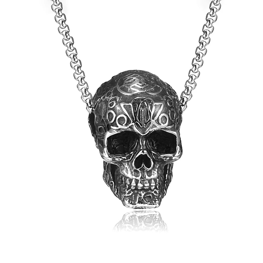 Gothic Skull Stainless Steel Pendant Necklace