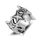 Five-Pointed Star Band Ring — Stainless Steel