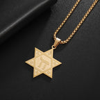 Hamsa Hands of Fatima Hebrew Pendant Stainless Steel Jerusalem Star of David Necklace Women's Jewish Jewelry