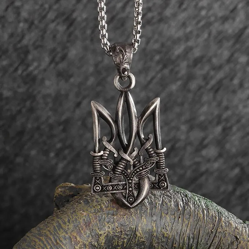 Poseidon Trident Pendant Necklace