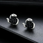 Vintage Silver Magnetic Stud Earrings Medusa