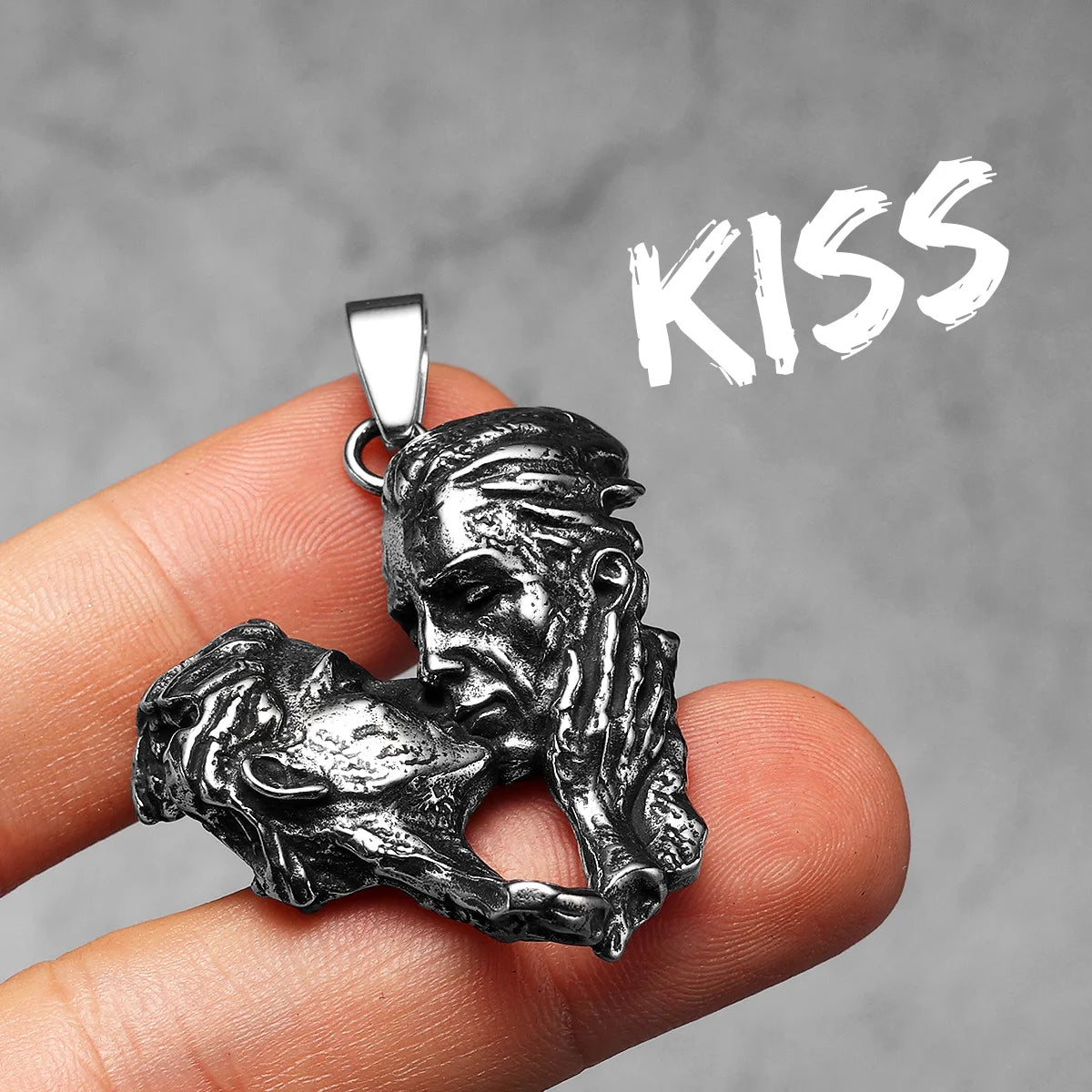 Angel Kiss Pendant Necklace — Stainless Steel