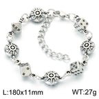 Vintage Gothic Ornate Charm Link Bracelet — Stainless Steel