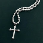 925 Sterling Silver Necklace Width 4mm/6MM Buddha Bead Chain Cross Pendant Chain for Women & Men Jewelry