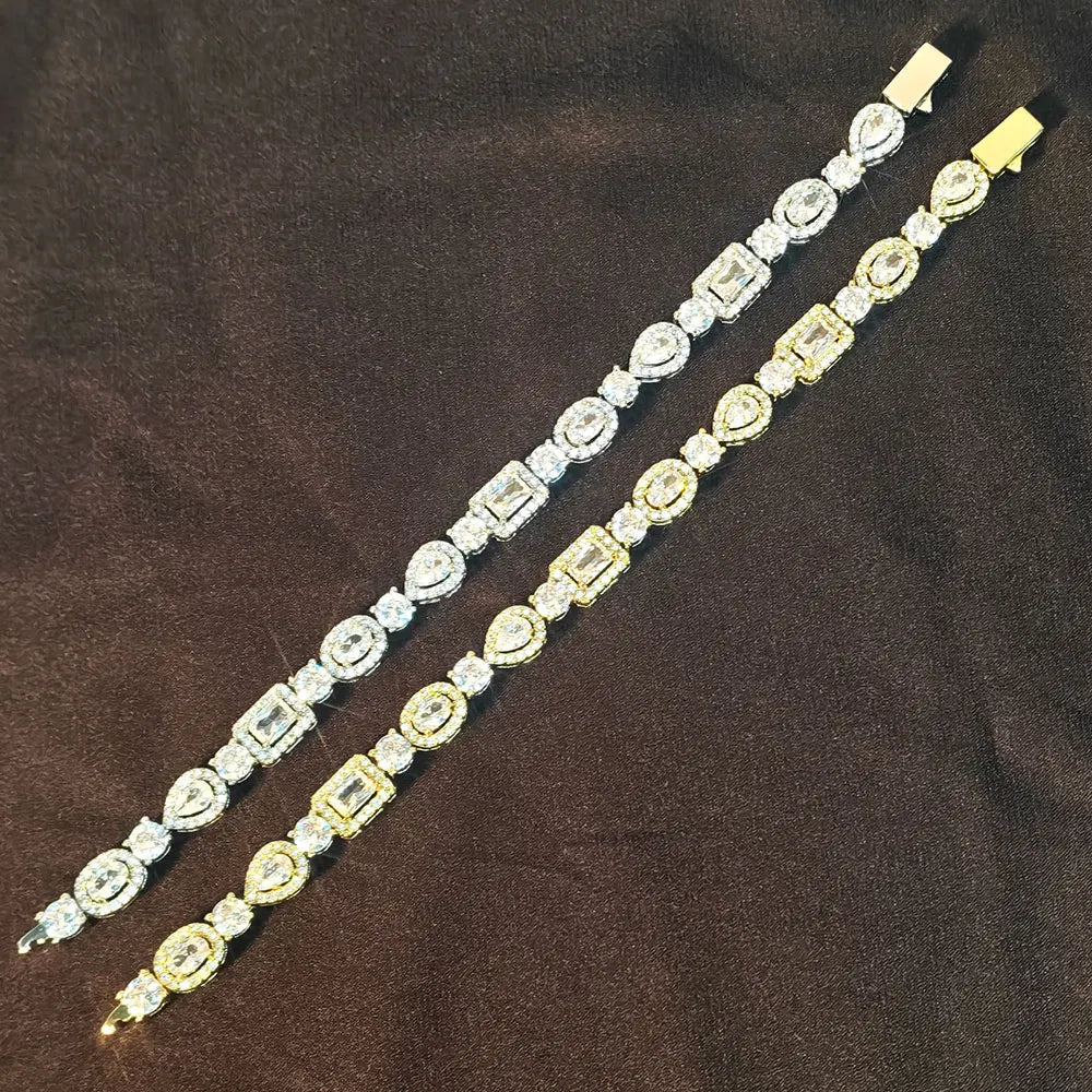 Gold Tennis Chain 8MM Mixed Diamond Iced Out