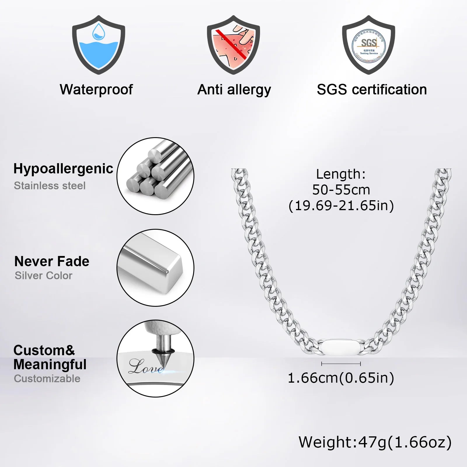 Cuban Link Chain Choker Necklace — Stainless Steel