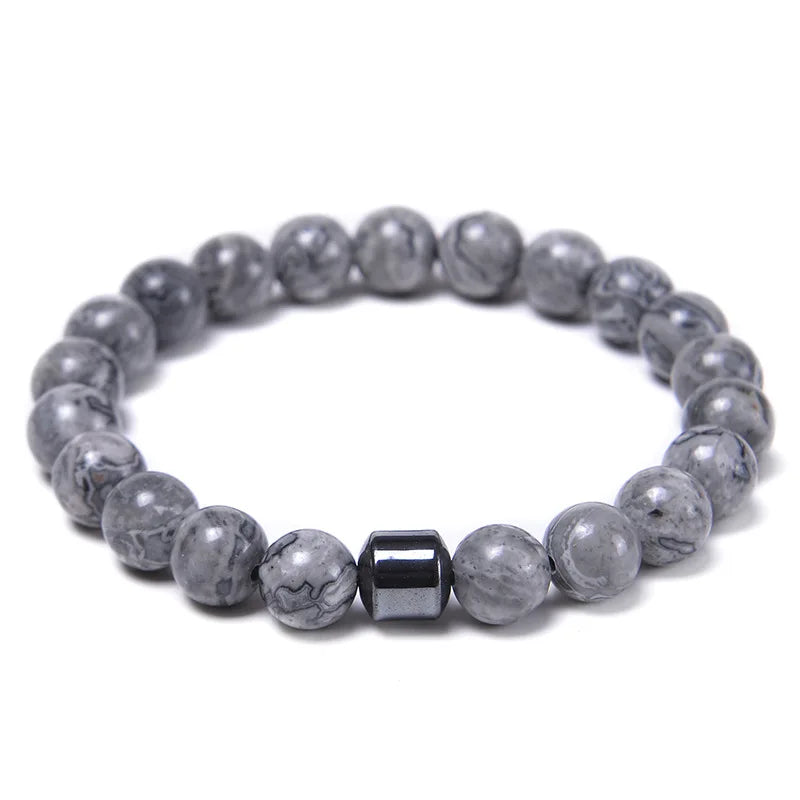 Natural Obsidian Stone Bracelet Magnetic Anxiety Relief Healthy Women Men Smoking Cessation Weight Loss Black Beads