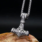 Unique Vintage Viking Thor Hammer Pendant For Men Stainless Steel Celtic Knot Necklace Punk Amulet Jewelry Gifts