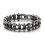 Retro Heavy Brush Stainless Steel Motorcycle Chain Bracelet 11/13MM Wide Mens Women Bike Biker Bracelets Hip-Hop Jewelry 19-23cm