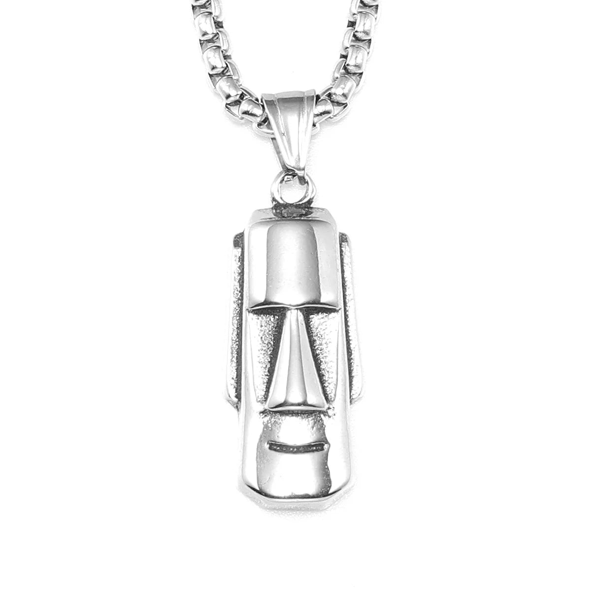 Moai Statue Pendant Necklace — Stainless Steel