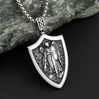 Angel Shield Cross Pendant — 316L Stainless Steel