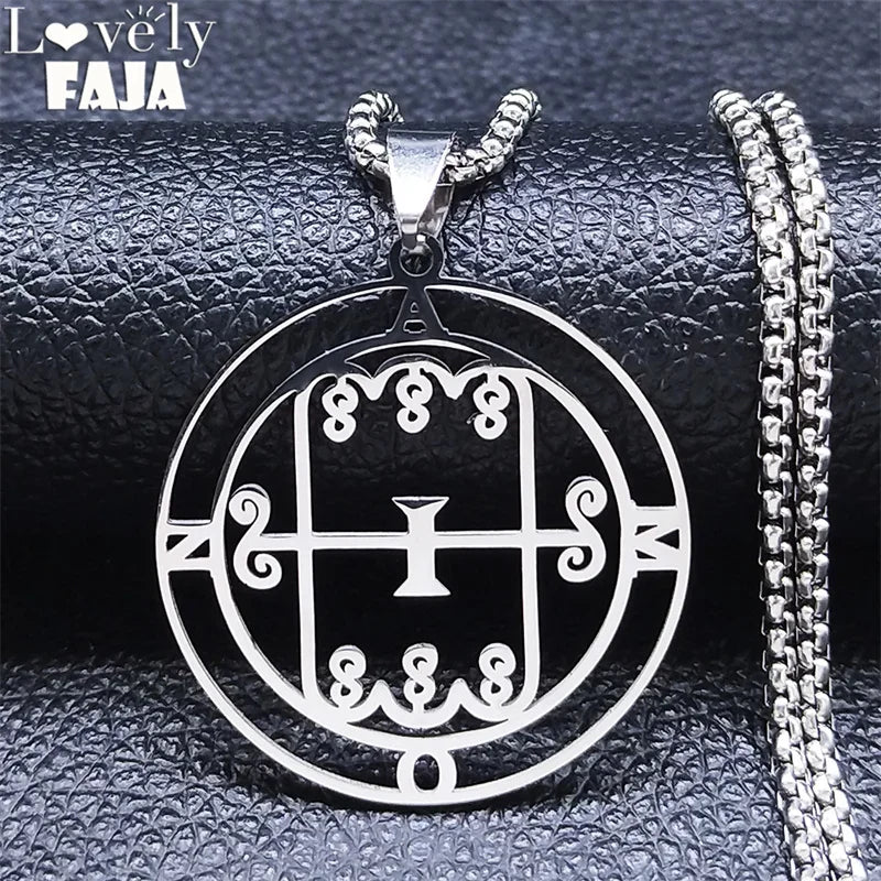 Baphomet Silver Pendant Paimon Sceal Sigil Amon