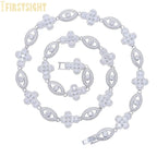 2025 New Eye Cross Necklace Iced Out Bling Silver Color Cubic Zirconia Charm Tennis Chain for Men Women Hip Hop Jewelry
