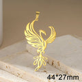 Dawapara Phoenix Pendant for Necklace Earrings Mythology Animal Stainless Steel Charms for Jewelry Making Religious Gift