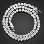 [Tennis Chain] Premium Unisex Moissanite Tennis Necklace for Men Original 925 Sterling Silver Hip Hop Tennis Bracelets for Women