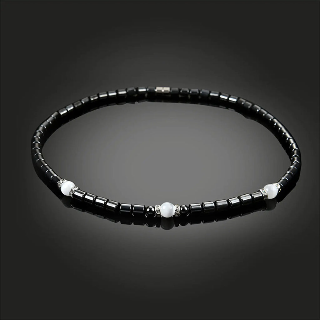 Black Hematite Magnetic Bead Necklace