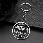Angel Seal Pendant Keyring — Stainless Steel
