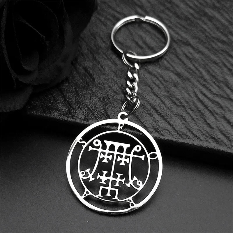 Angel Seal Pendant Keyring — Stainless Steel