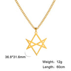 Thelema Unicursal Hexagram Pendant Necklace — Stainless Steel