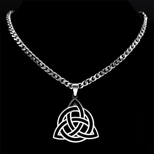 Celtic Knot Trinity Pendant Necklace — Stainless Steel