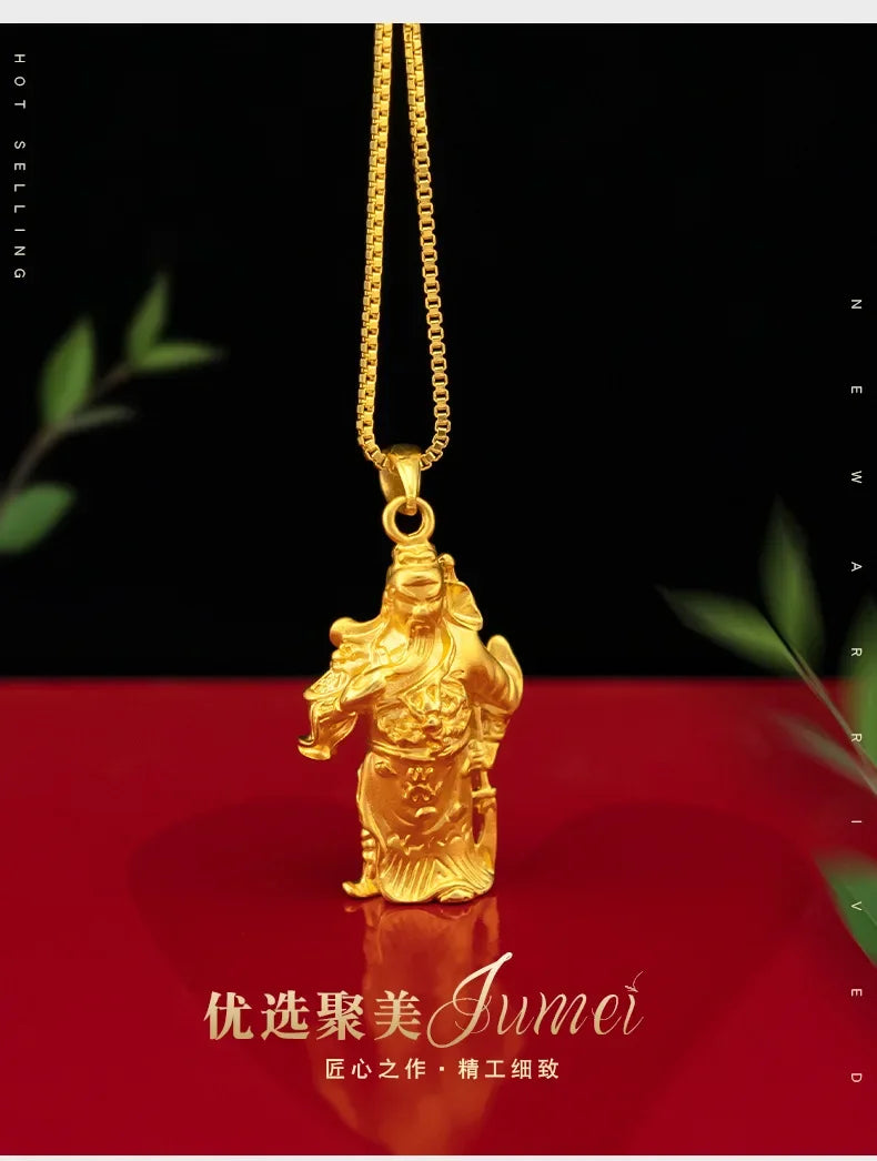 Guan Gong Gold Pendant Necklace
