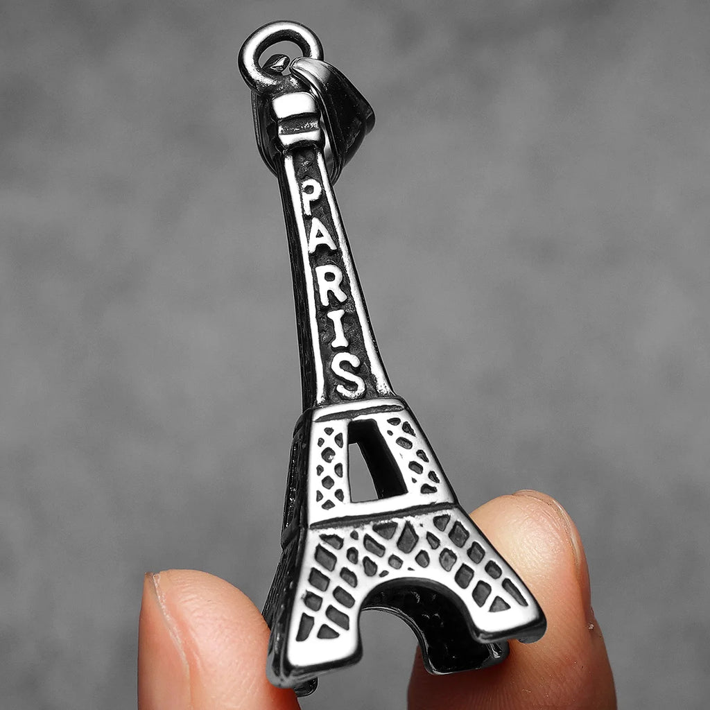Eiffel Tower Pendant Necklace — Stainless Steel