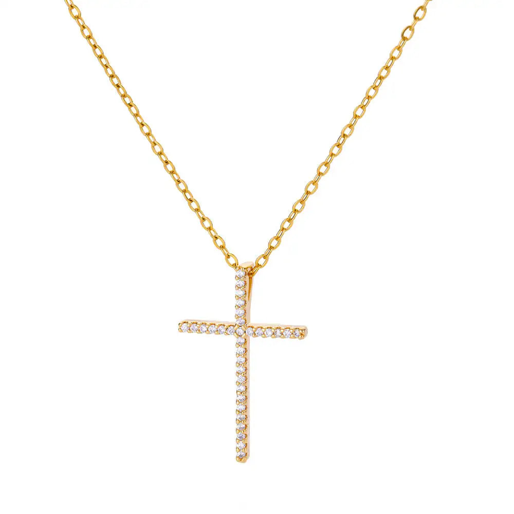 Stainless Steel Tree of Life Cross Necklaces for Women Gold Color Chain Necklace Aesthetic Collar Jewelry Accessories Gift