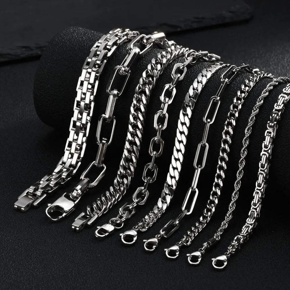 Braided Link Chain Bracelet — Silver