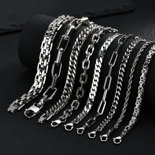 Braided Link Chain Bracelet — Silver