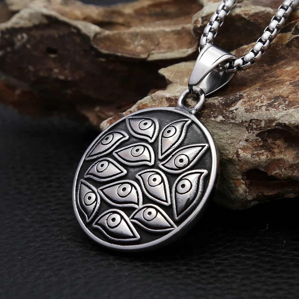 Gothic Demon Eyes Pendant — Stainless Steel
