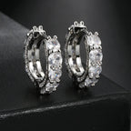 Gold Iced Out Huggie Hoop Earrings Zircon