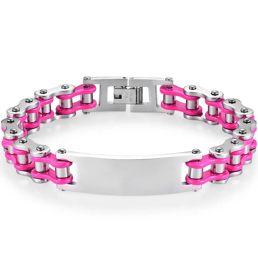 12MM Motorcycle Bike Chain Bracelet for Men Stainless Steel Bicycle Link Design Men's ID Bracelets Punk Rock Jewelry 10
