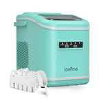 LOEFME 1.4L Ice Maker 12kg/24h Portable Ice Maker 6 Mins 9pcs Ice Cubes Self-Cleaning with Scoop for Home Cafes Camping