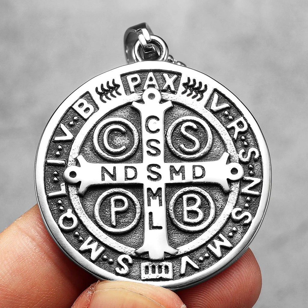 St. Benedict Pendant Necklace — Stainless Steel