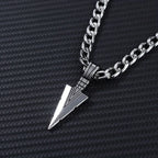 Cuban Chain Arrow Pendant Necklace for Men Stainless Steel Long Chains Hip Hop Punk Spearhead Charm Man's Neck Jewelry Accessory