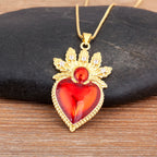 Iced Out Sacred Heart Pendant Necklace